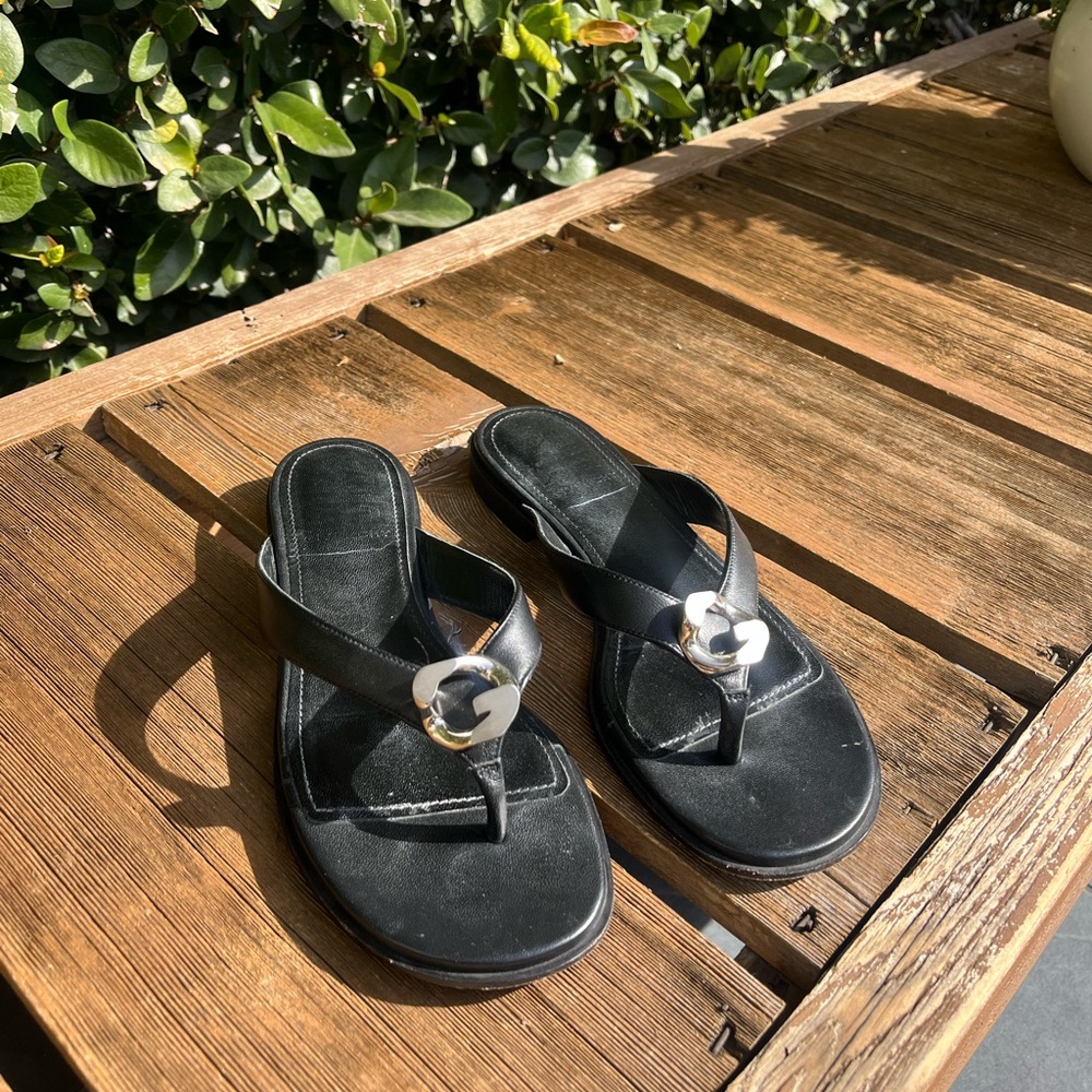 Givenchy Black Sandals with Thong Strap
